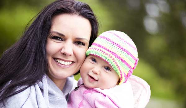 Mother and child happy